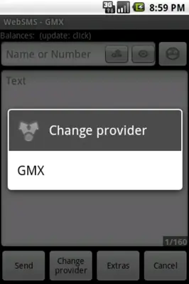 WebSMS Connector GMX android App screenshot 1